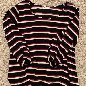 Black and maroon striped shirt